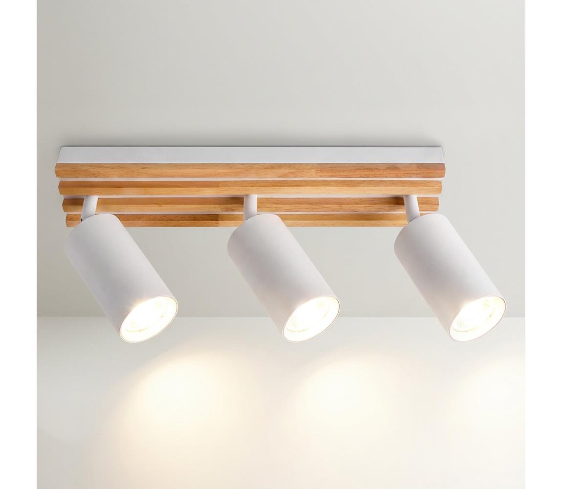 Brilagi Bodové svietidlo SELE WOOD 3xGU10/30W/230V biela/drevo WO-OEM-25CF-B03-WHT