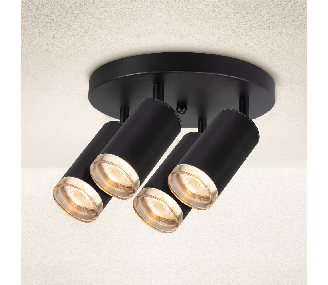 Brilagi Kúpeľňové bodové svietidlo SELE AQUA 4xGU10/30W/230V IP44 čierna