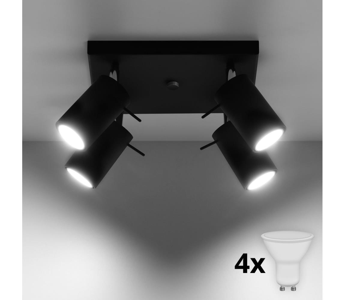 Brilagi LED Bodové svietidlo ASMUS 4xGU10/7W/230V čierna