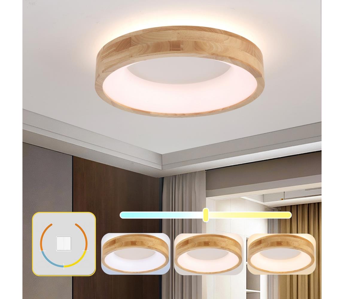 Brilagi LED Drevené stropné svietidlo FALCON WOOD LED/30W/230V 3000/4000/6000K 45 cm BRI536