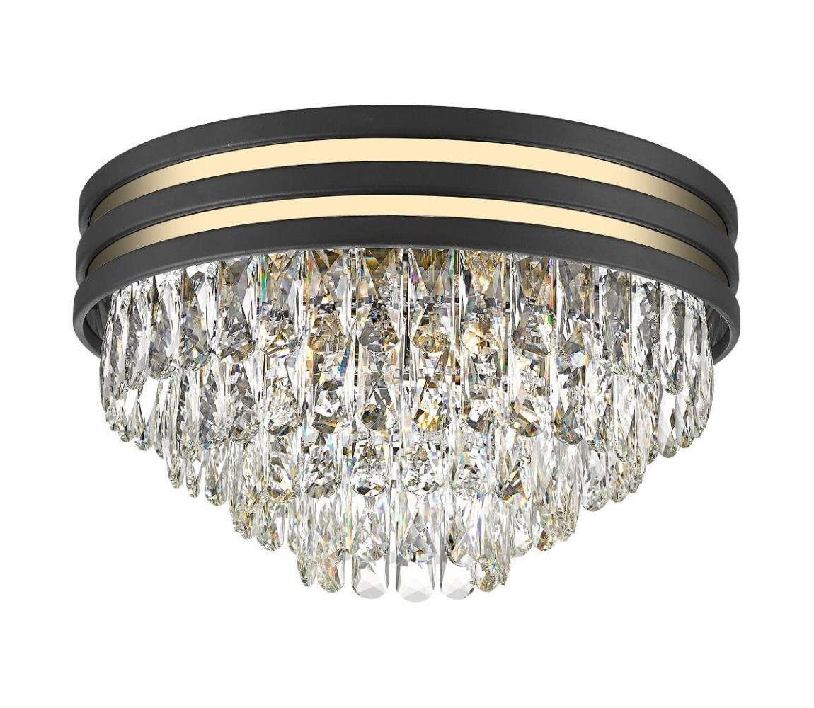 Brilagi LED Krištáľové stropné svietidlo VELURE 5xE14/40W/230V čierna