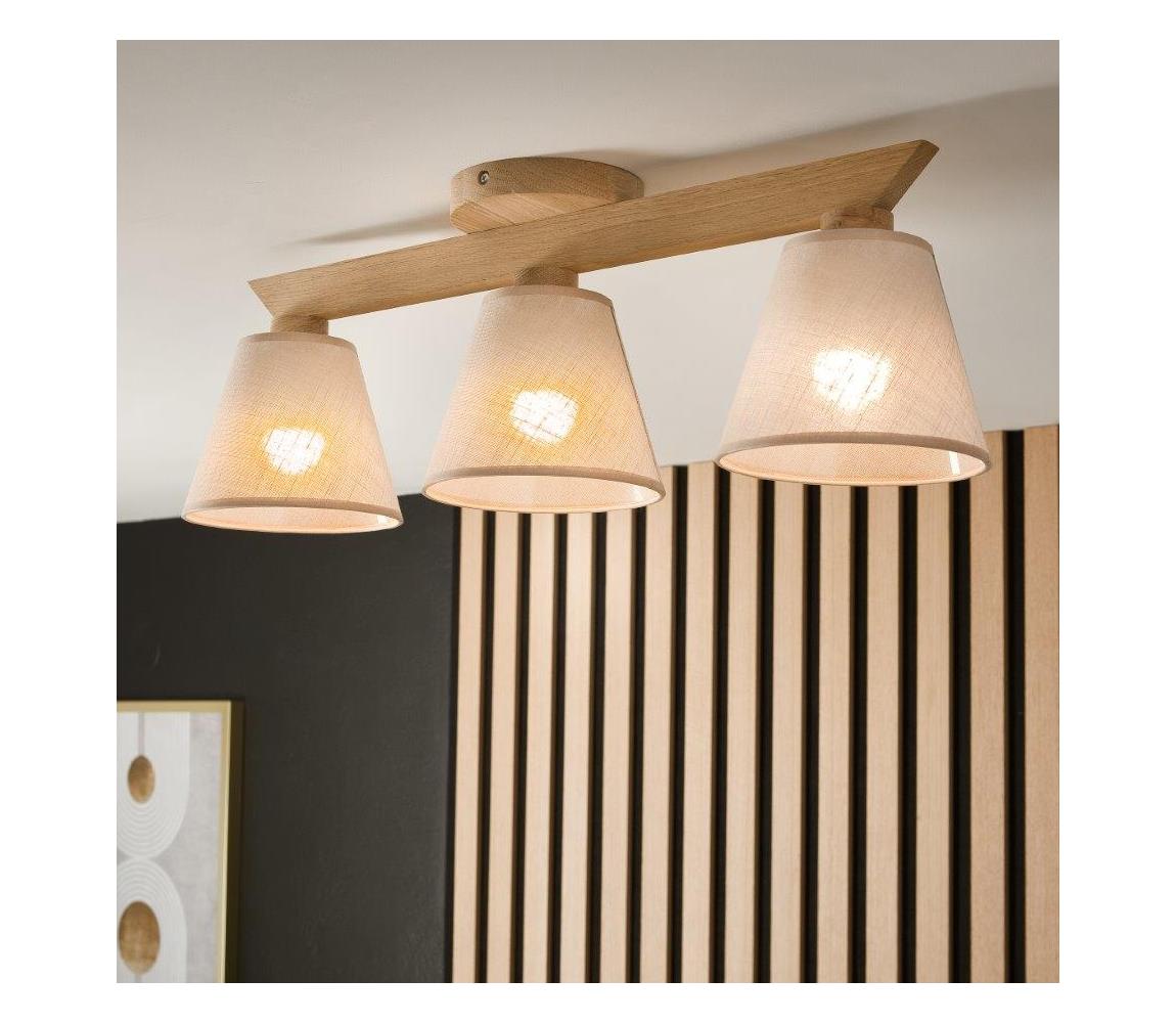 Brilagi LED  Prisadený luster ANTHONY 3xE14/40W/230V dub/béžová 8590828610571