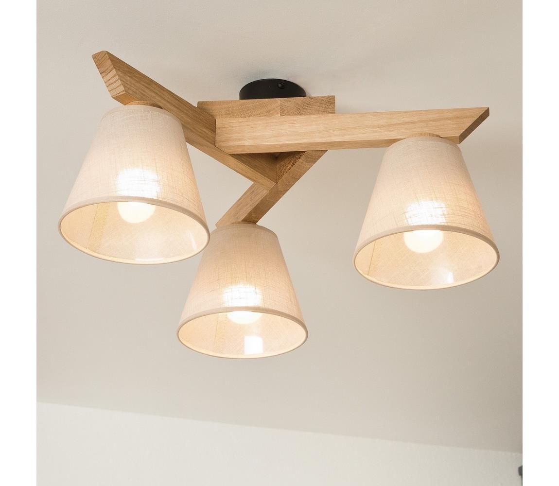 Brilagi LED  Prisadený luster ANTHONY 3xE14/40W/230V dub/béžová 8590828610618