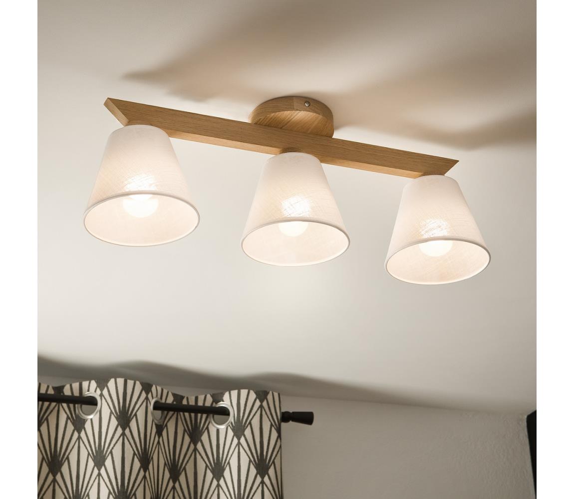 Brilagi LED  Prisadený luster ANTHONY 3xE14/40W/230V dub/biela 8590828610564