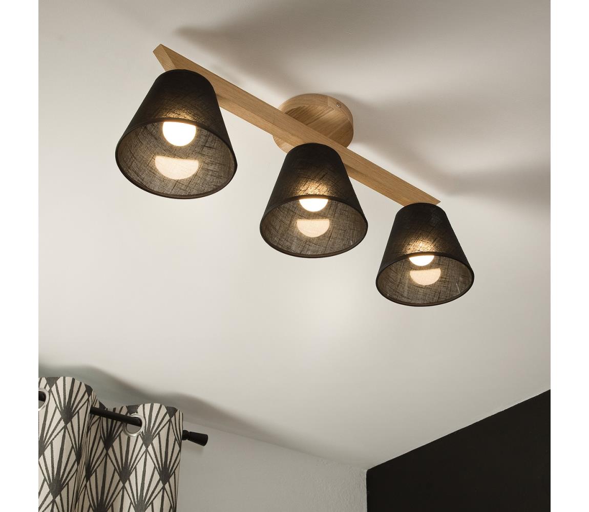 Brilagi LED  Prisadený luster ANTHONY 3xE14/40W/230V dub/čierna 8590828610595