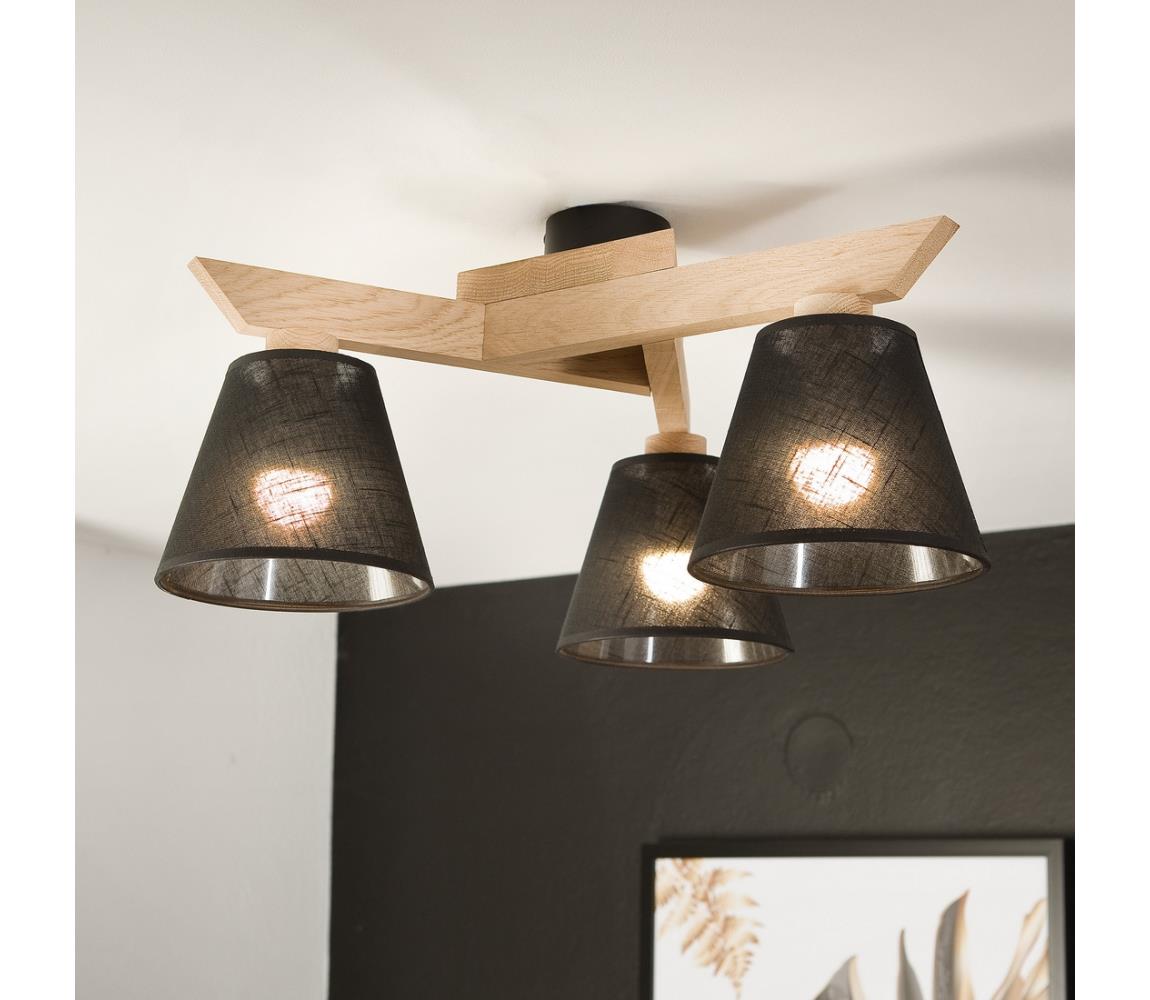 Brilagi LED  Prisadený luster ANTHONY 3xE14/40W/230V dub/čierna 8590828610632