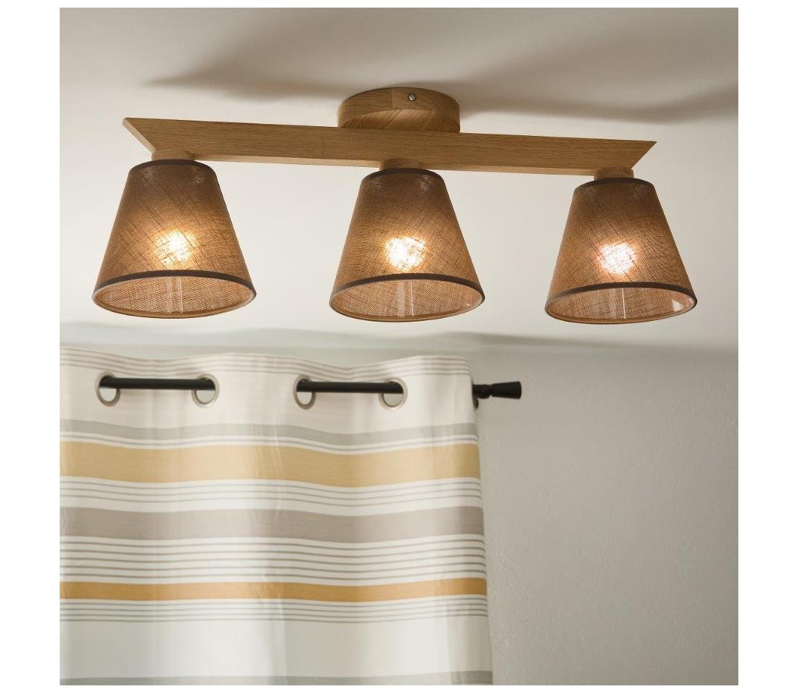 Brilagi LED  Prisadený luster ANTHONY 3xE14/40W/230V dub/hnedá 8590828610588