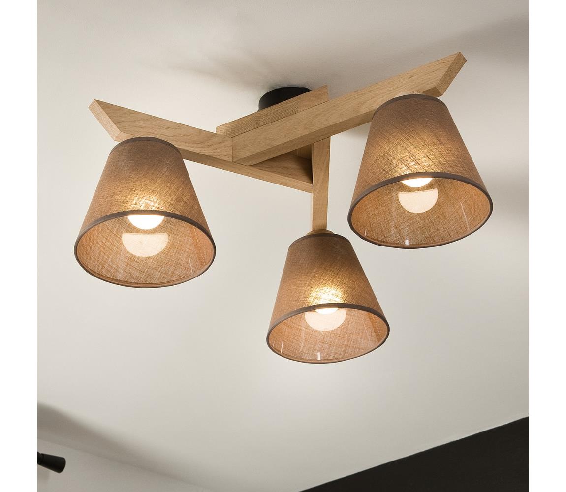 Brilagi LED  Prisadený luster ANTHONY 3xE14/40W/230V dub/hnedá 8590828610625