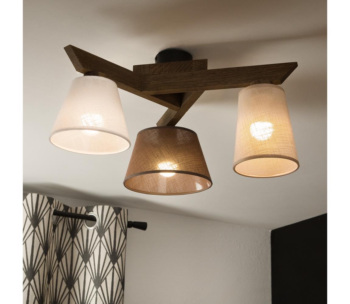 Brilagi LED  Prisadený luster ANTHONY 3xE14/40W/230V dub orech 8590828610731