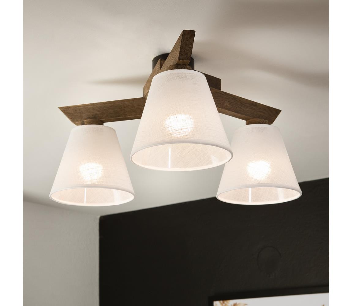 Brilagi LED  Prisadený luster ANTHONY 3xE14/40W/230V dub orech/biela 8590828610649