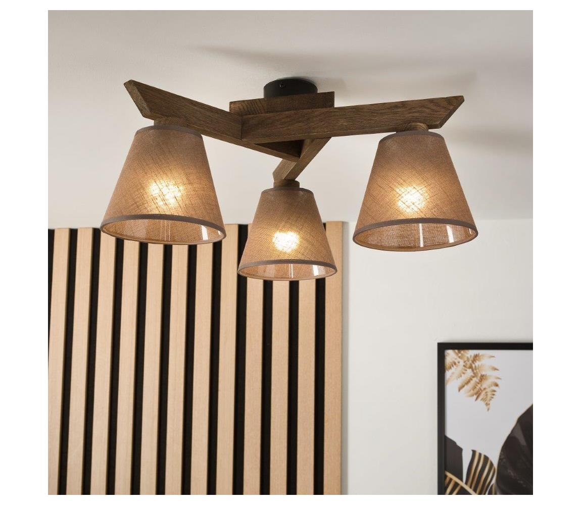 Brilagi LED  Prisadený luster ANTHONY 3xE14/40W/230V dub orech/hnedá 8590828610663