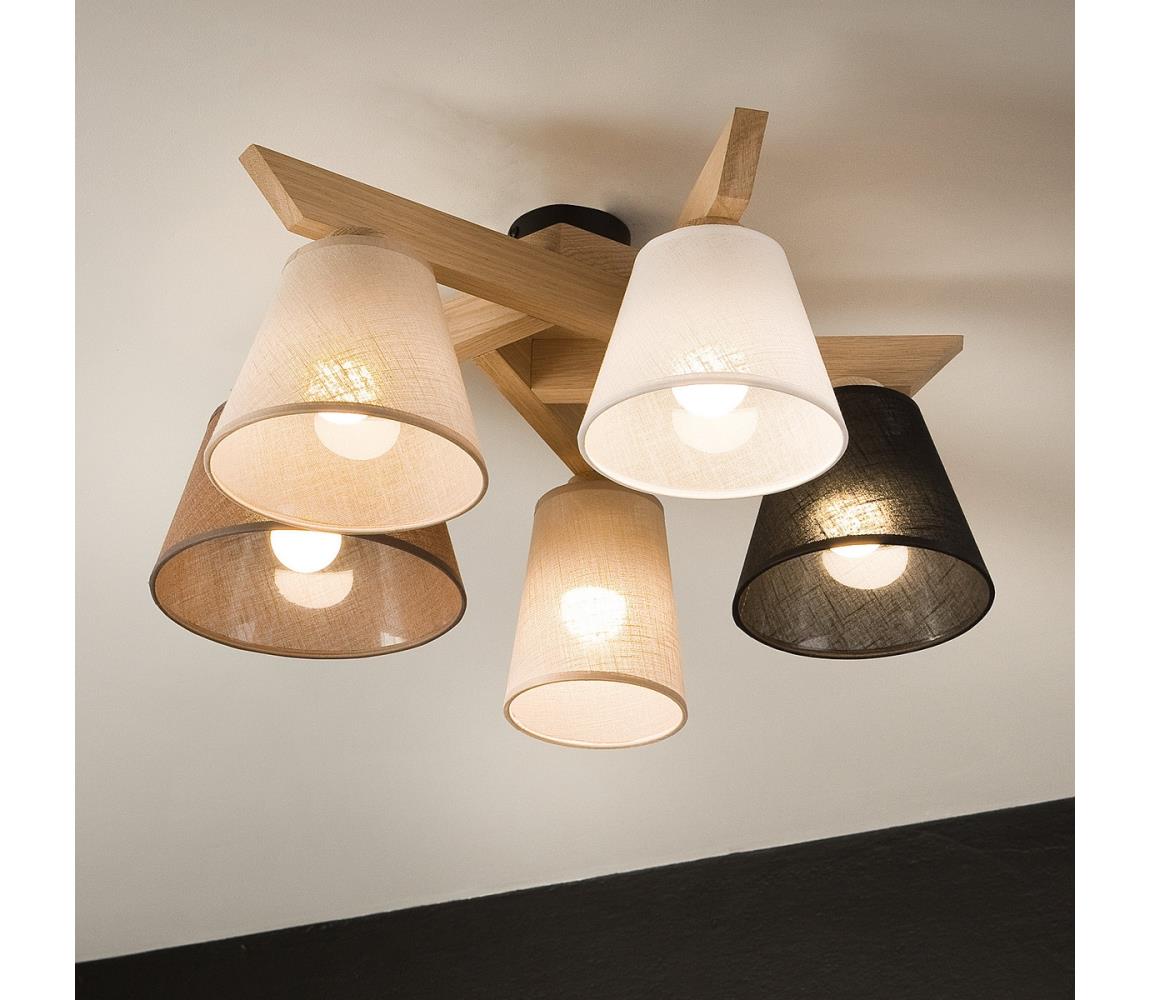 Brilagi LED  Prisadený luster ANTHONY 5xE14/40W/230V dub 8590828610830