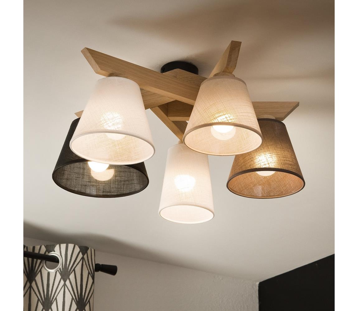 Brilagi LED  Prisadený luster ANTHONY 5xE14/40W/230V dub 8590828610847