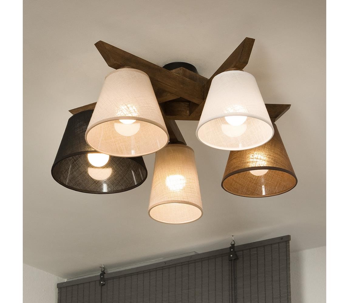 Brilagi LED  Prisadený luster ANTHONY 5xE14/40W/230V dub orech 8590828610854