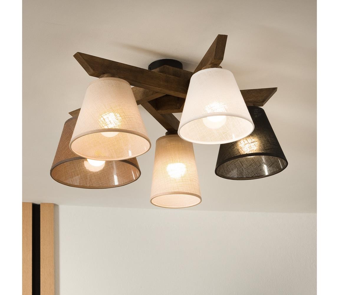 Brilagi LED  Prisadený luster ANTHONY 5xE14/40W/230V dub orech 8590828610861