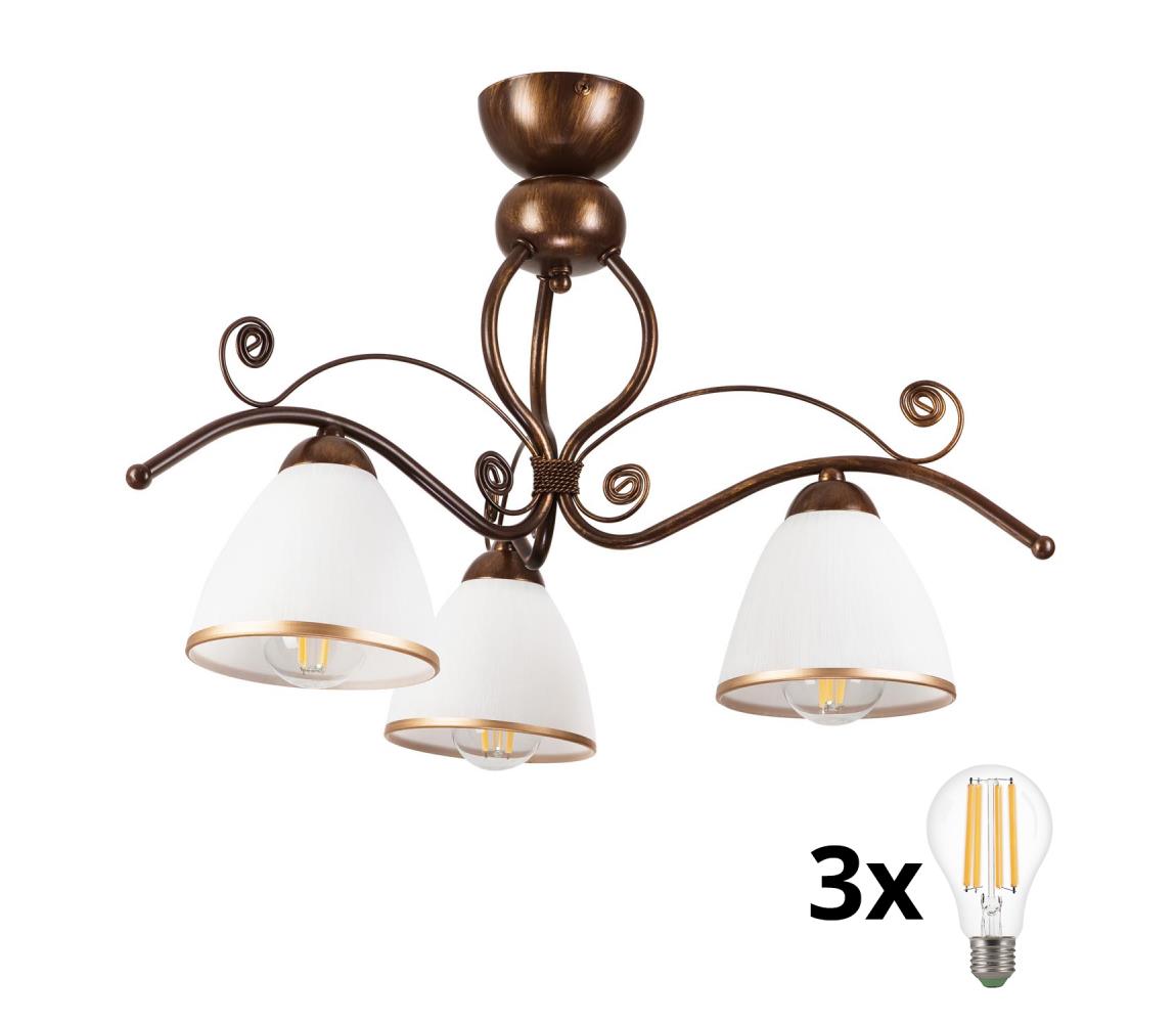 Brilagi LED Prisadený luster ANTICO 3xE27/60W/230V bronz patina 8590828000105