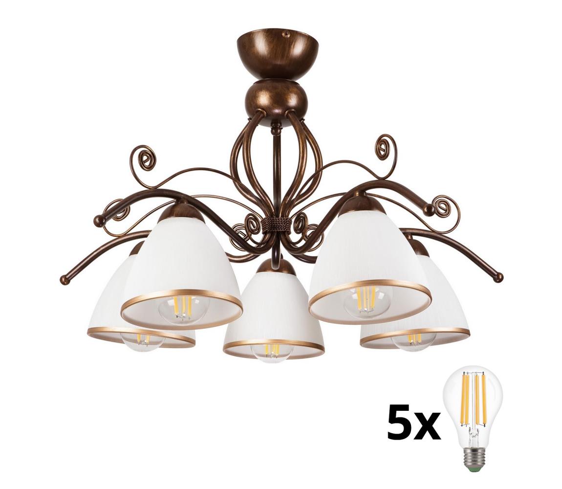 Brilagi LED Prisadený luster ANTICO 5xE27/60W/230V bronz patina 8590828000112