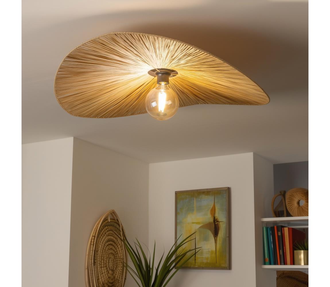 Brilagi LED prisadený luster CERIA BOHO 1x objímka E27/40W/230V, priemer 80 cm, rafia EG300175+EG781096