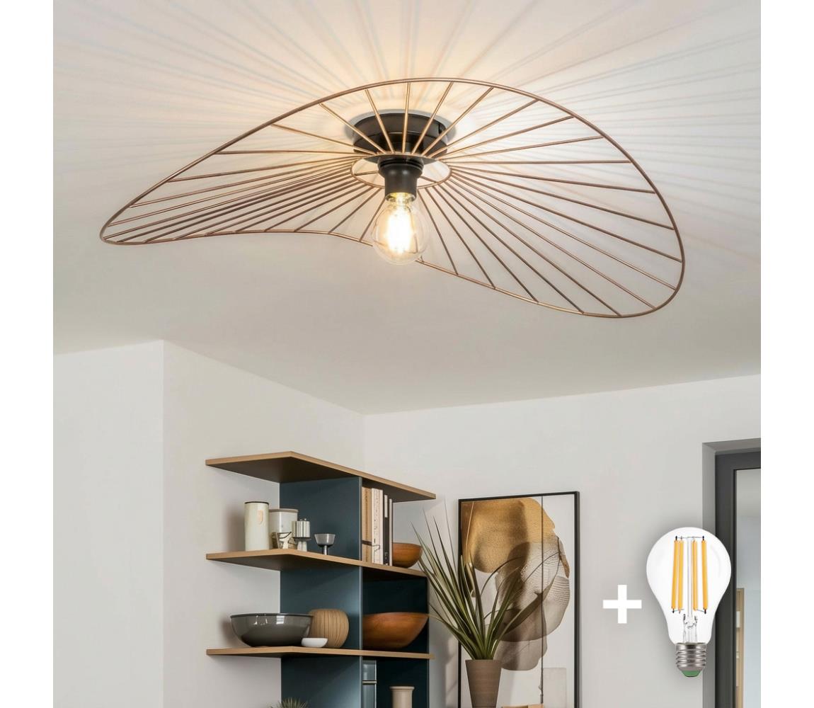 Brilagi LED Prisadený luster CERIA WIRE 1xE27/40W/230V 60x80 cm bronz EG300175+EG300147