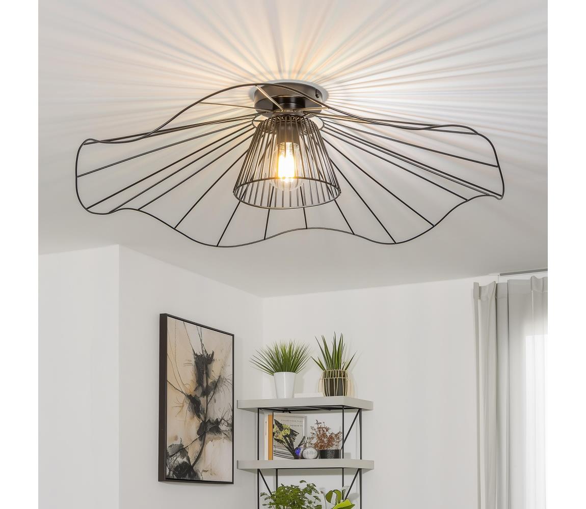 Brilagi LED prisadený luster CERIA WIRE, 1× E27 (40 W), 230 V, priemer 80 cm, čierna EG300175+EG300157+EG300162