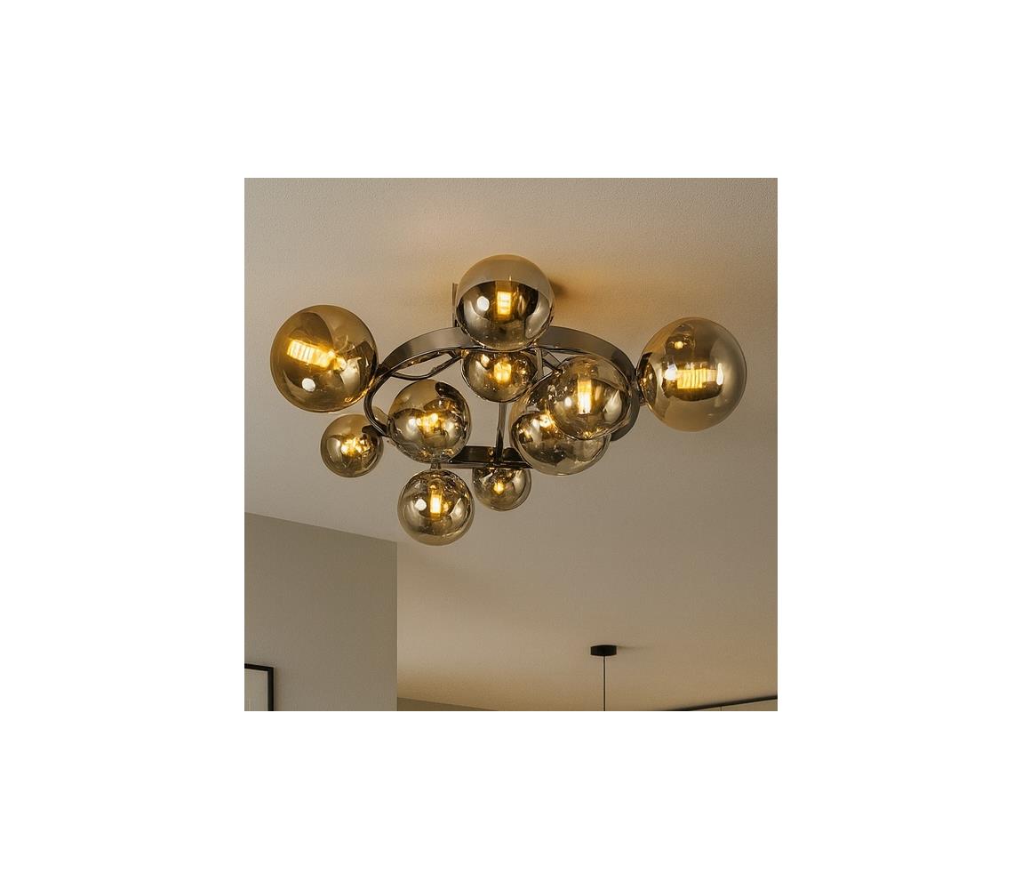 Brilagi LED Prisadený luster MILLA 10xG9/3W/230V lesklý chróm/dymová 9010-10CS