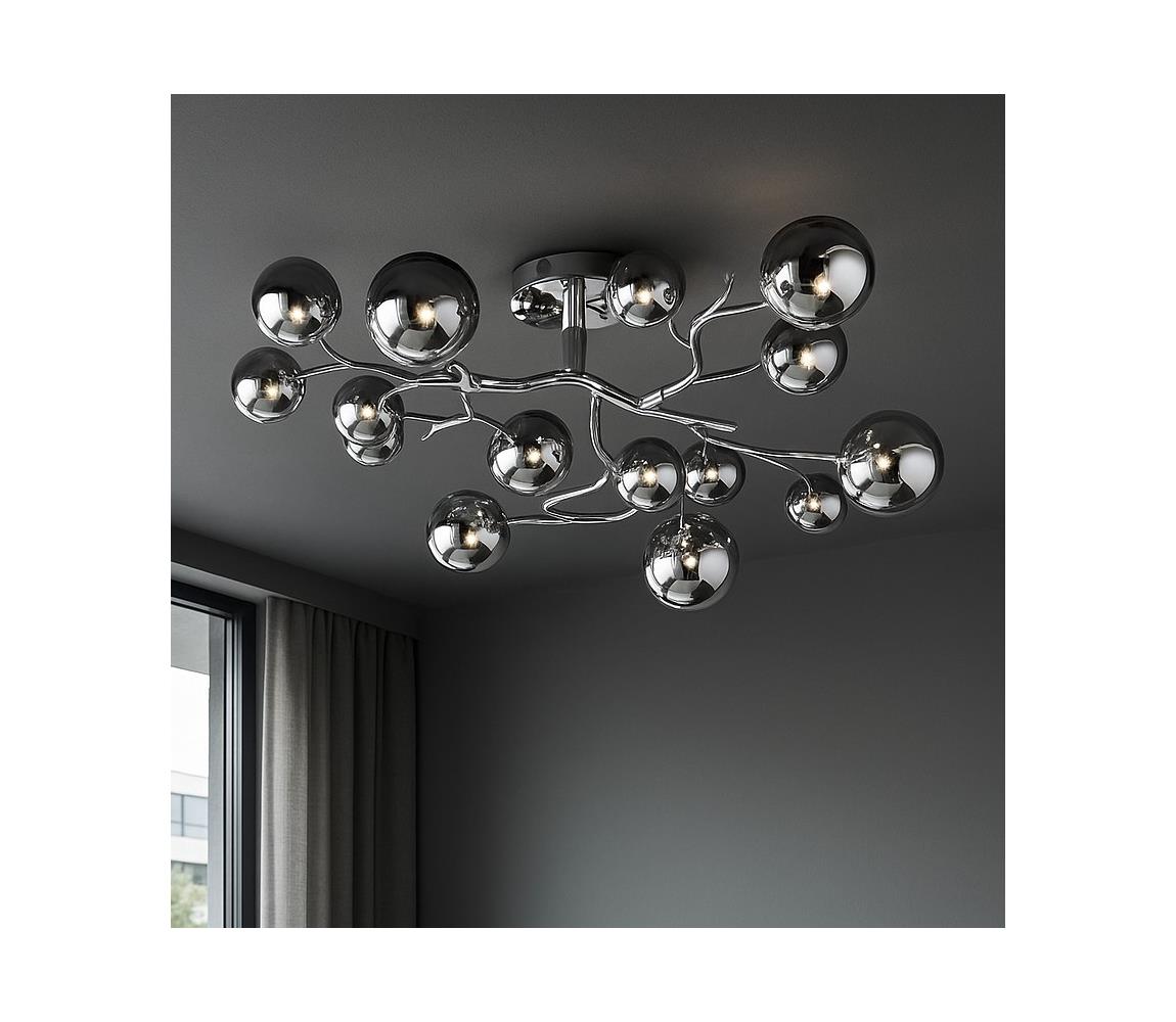 Brilagi LED Prisadený luster MISTEL 15xG9/3W/230V lesklý chróm/dymová 3009-15CS