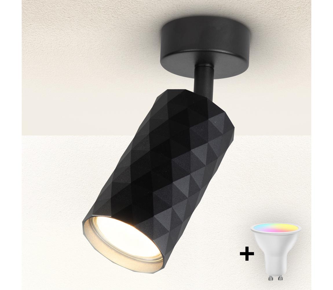 Brilagi LED RGBW stmievateľné bodové svietidlo SELE DIAMANT 1xGU10/6,5W/230V Wi-Fi čierne BG2850+AI0414