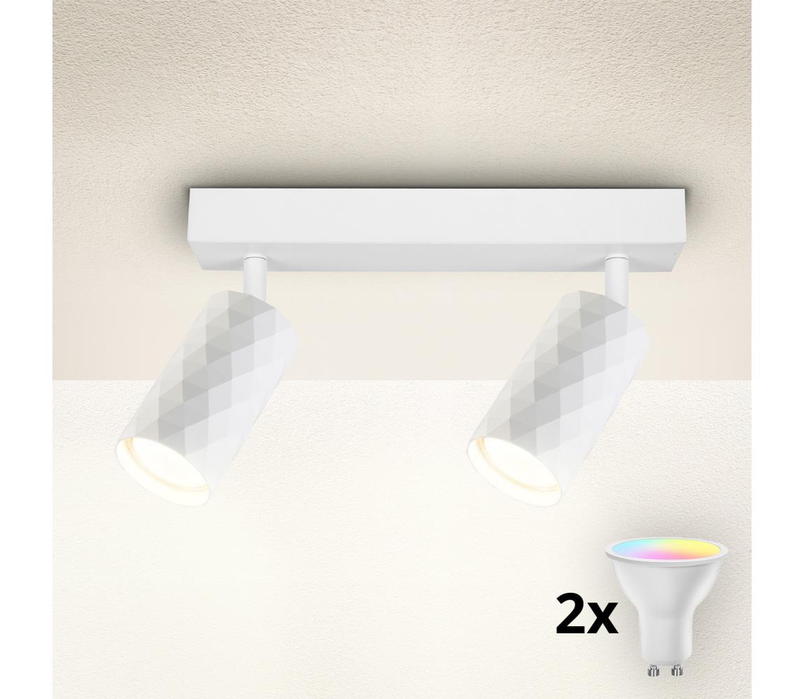 Brilagi LED RGBW stmievateľné bodové svietidlo SELE DIAMANT 2xGU10/6,5W/230V Wi-Fi biele BG2854+AI2296