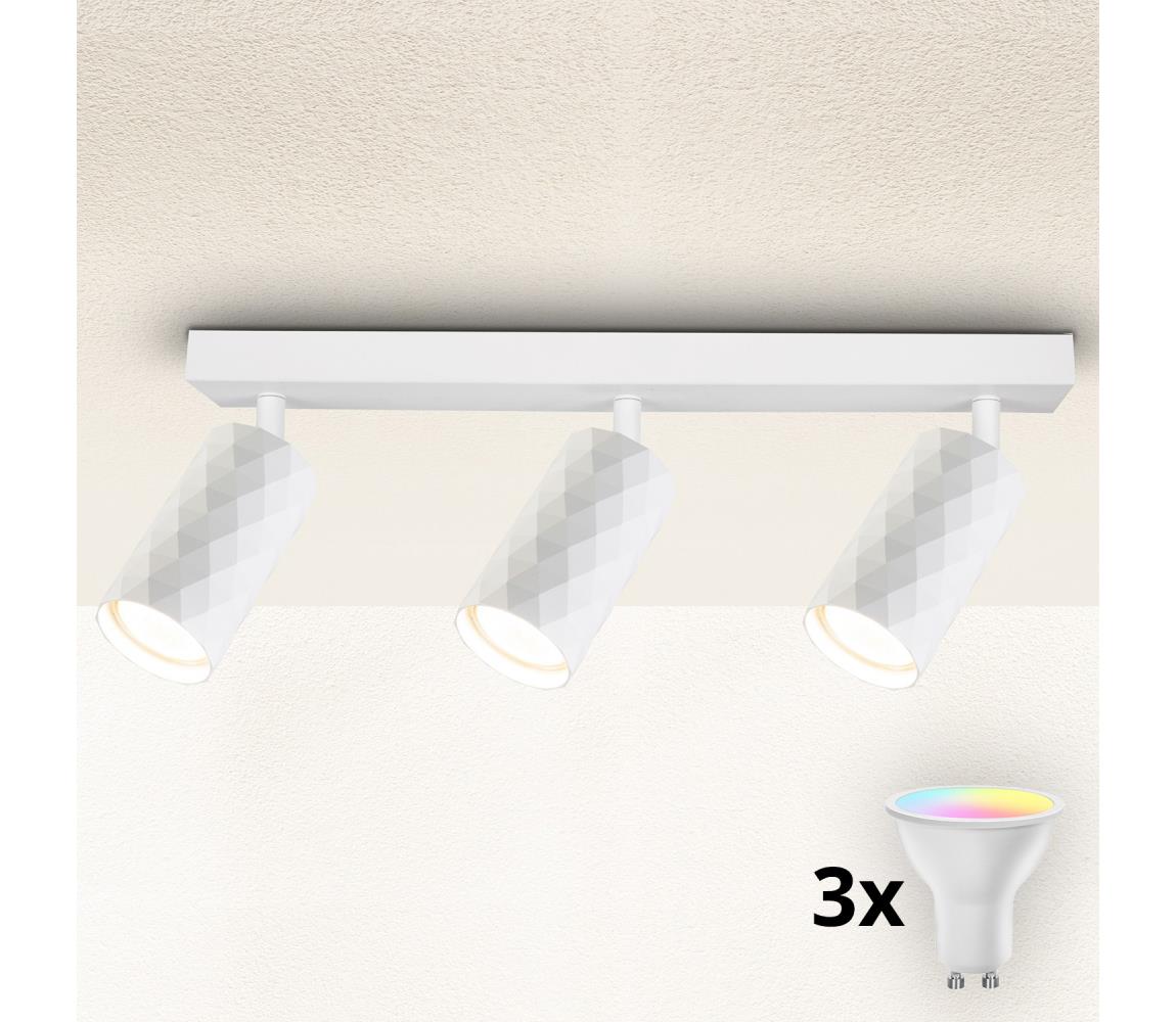 Brilagi LED RGBW stmievateľné bodové svietidlo SELE DIAMANT 3xGU10/6,5W/230V Wi-Fi biela BG2856+3xAI0414