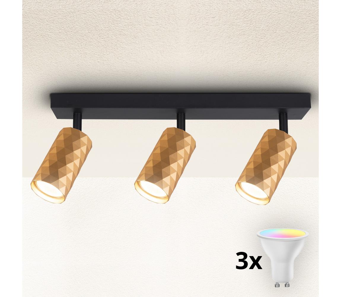 Brilagi LED RGBW stmievateľné bodové svietidlo SELE DIAMANT 3xGU10/6,5W/230V Wi-Fi zlatá BG2857+3xAI0414
