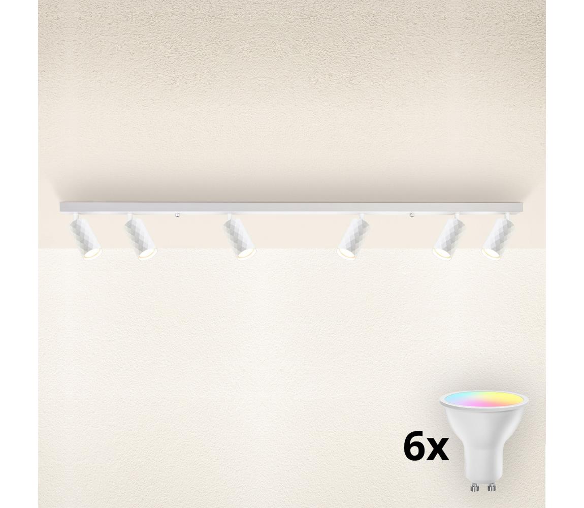 Brilagi LED RGBW stmievateľné bodové svietidlo SELE DIAMANT 6xGU10/6,5W/230V Wi-Fi biela BG2862+AI2320