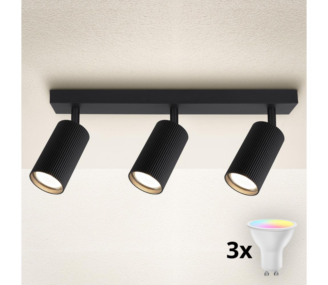 Brilagi LED RGBW stmievateľné bodové svietidlo SELE MODERN 3xGU10/6,5W/230V Wi-Fi čierna BG2868+3xAI0414