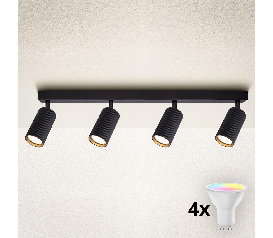 Brilagi LED RGBW stmievateľné bodové svietidlo SELE MODERN 4xGU10/6,5W/230V Wi-Fi čierne BG2871+2xAI2296