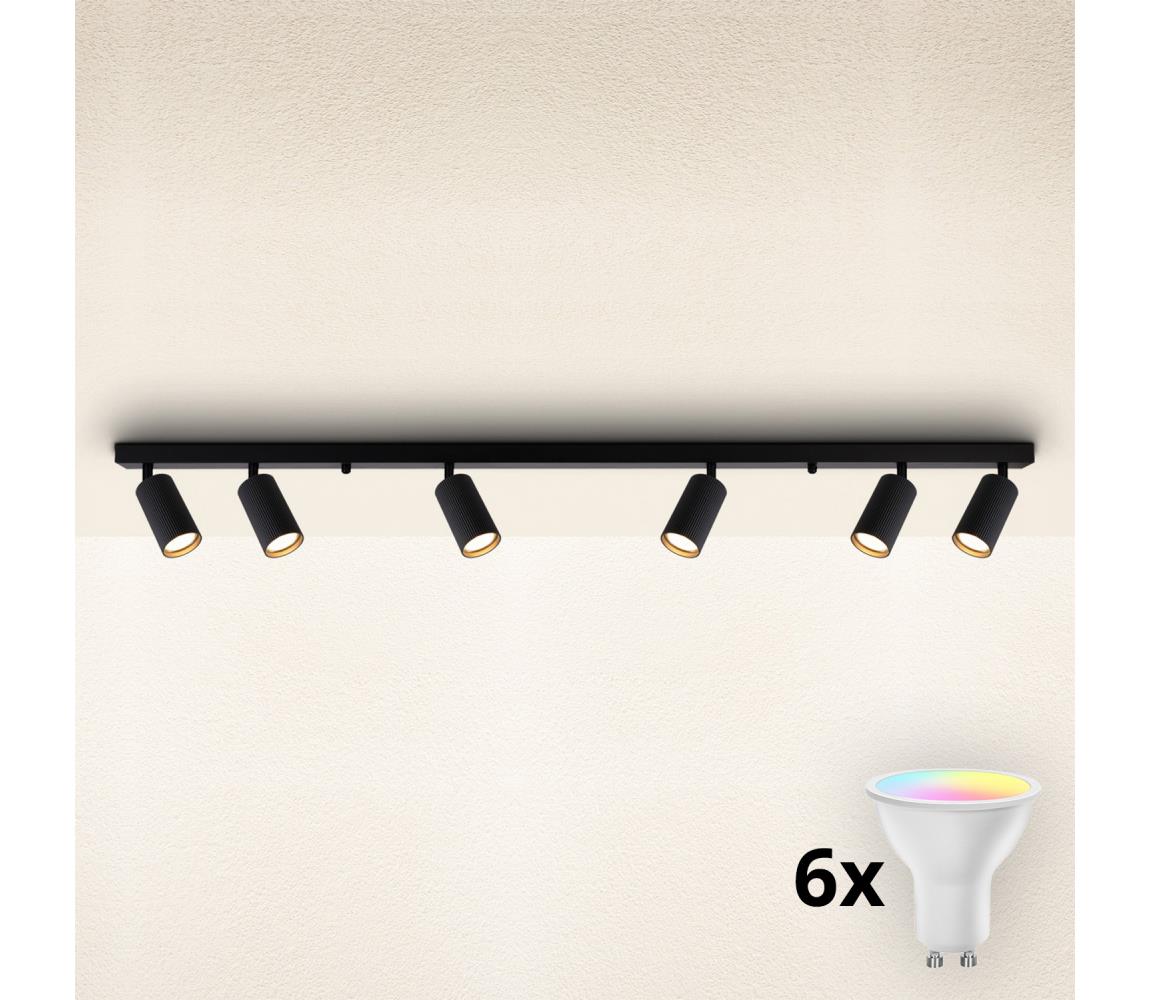 Brilagi LED RGBW stmievateľné bodové svietidlo SELE MODERN 6xGU10/6,5W/230V Wi-Fi čierna BG2874+AI2320