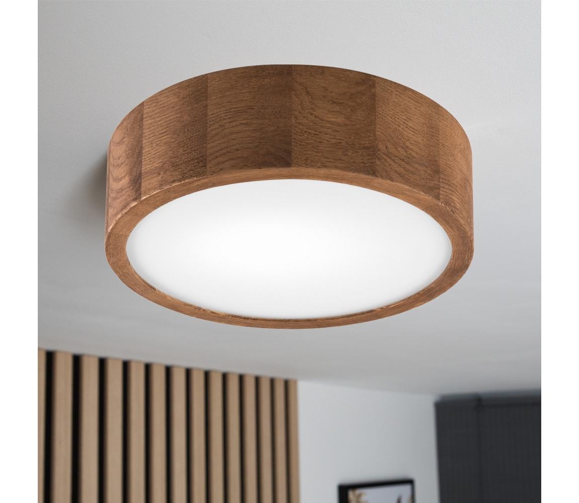 Brilagi LED RGBW stmievateľné stropné svietidlo CARVALHO 1xE27/15W/230V Wi-Fi dub, priemer 27,5 cm BG0845+AI1798