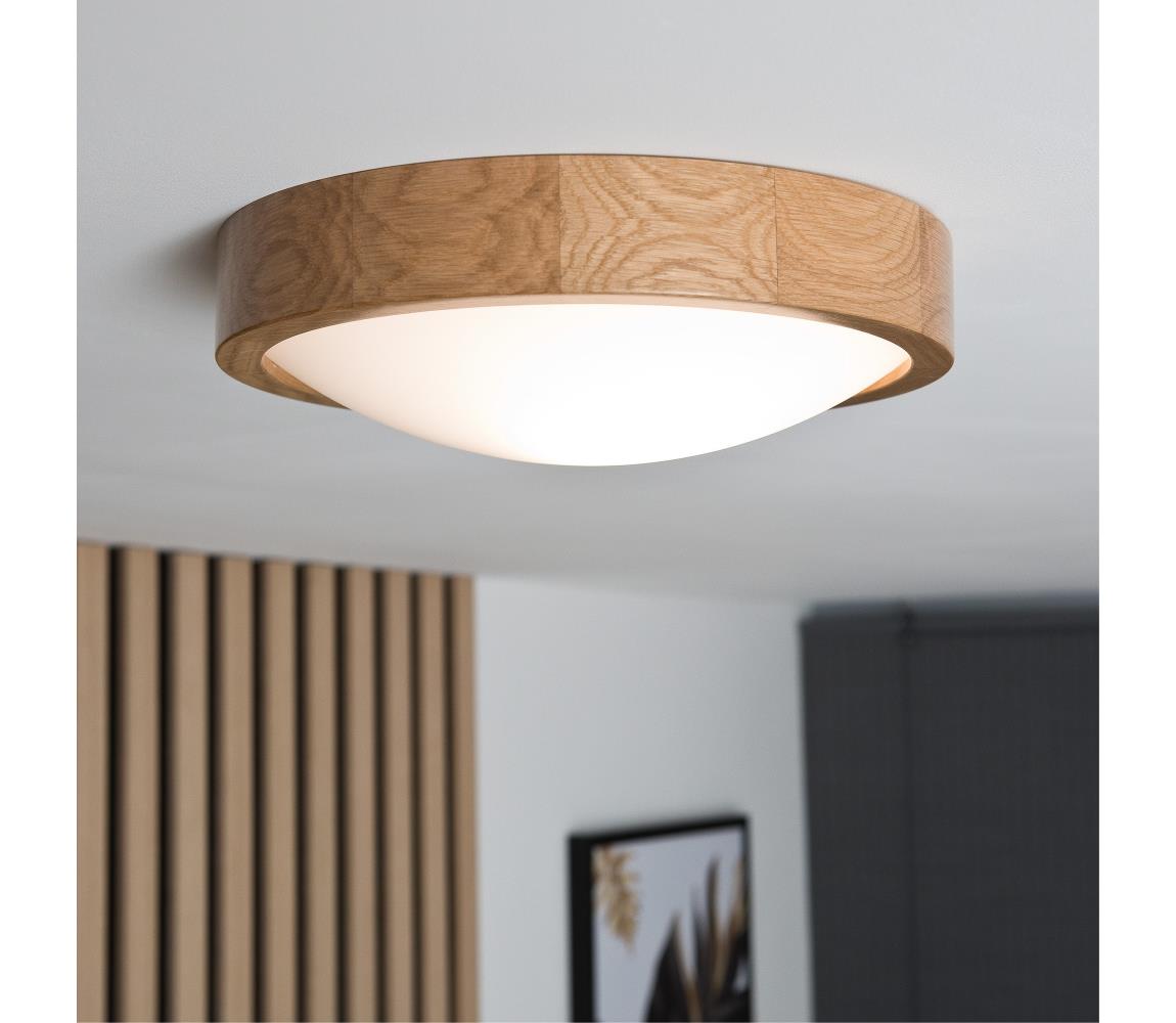 Brilagi LED RGBW stmievateľné stropné svietidlo CARVALHO SLIM 1xE27/15W/230V Wi-Fi dub pr. 27 BG0741+AI1798