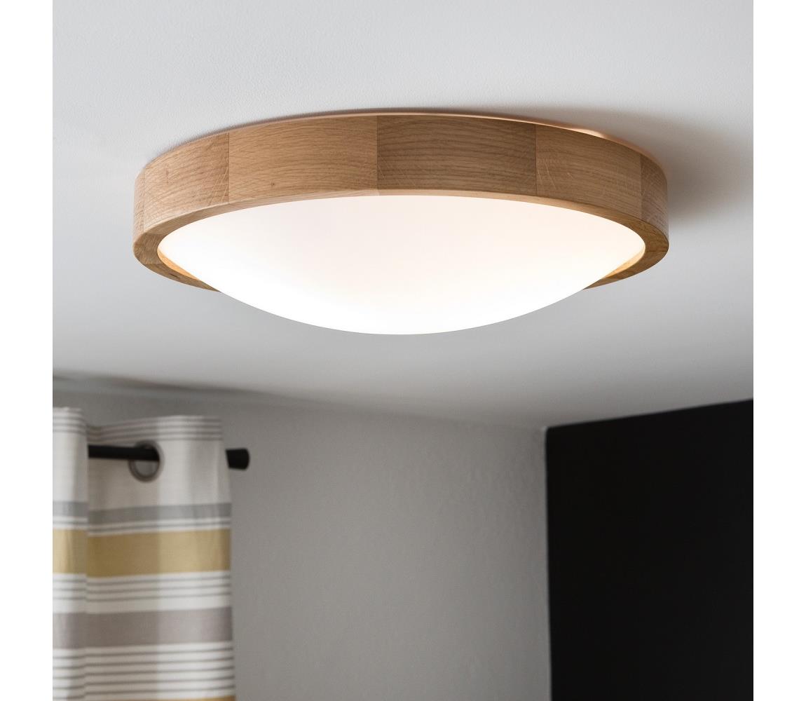 Brilagi LED RGBW stmievateľné stropné svietidlo CARVALHO SLIM 2xE27/15W/230V Wi‑Fi dub pr. 37 BG0742+2xAI1798