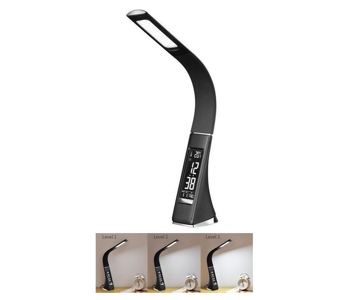 Brilagi LED Stmievateľná stolná lampa s displejom PELLE LED/7W/230V čierna
