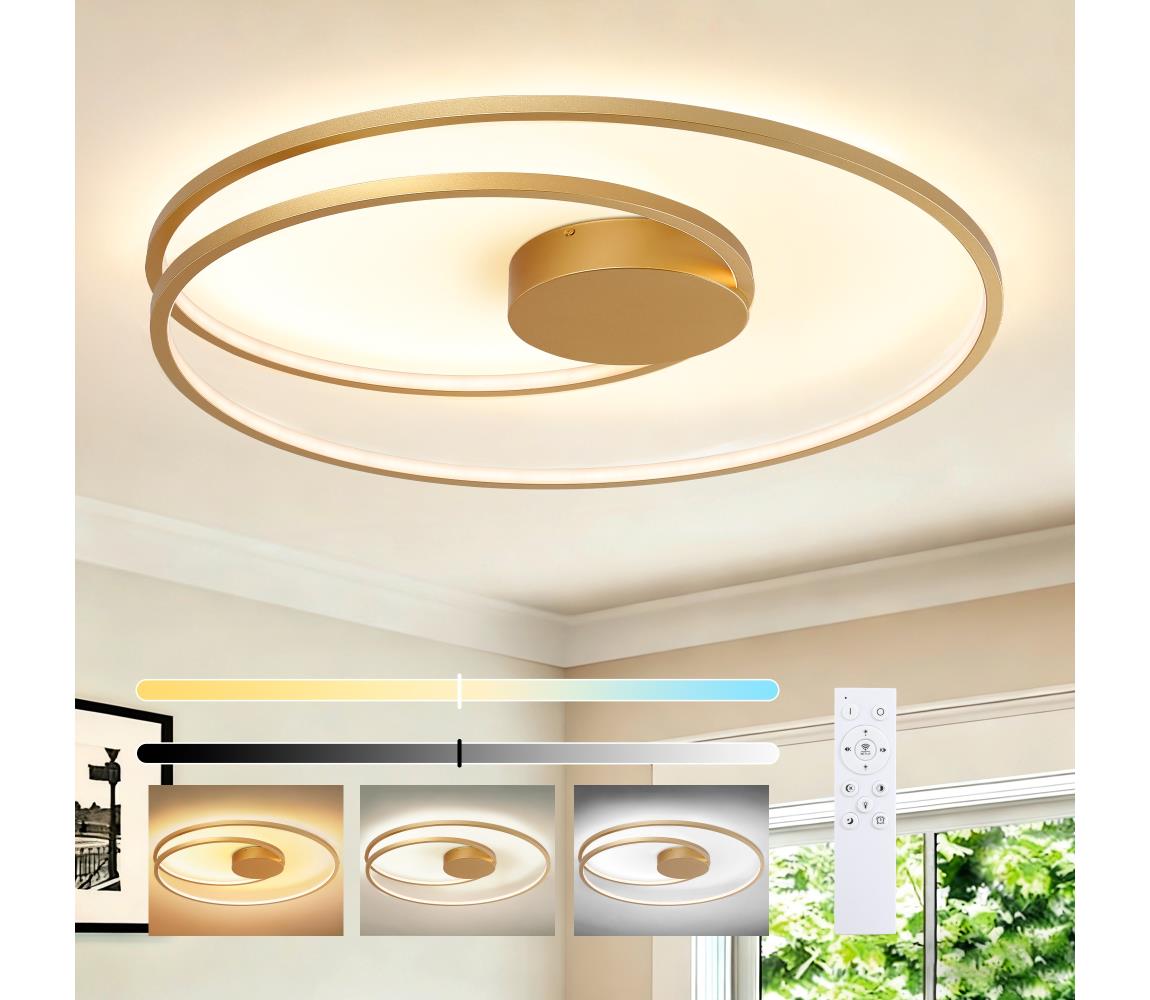 Brilagi LED Stmievateľné stropné svietidlo TWISTER LED/105W/230V pr. 100 cm zlaté+DO BRI496