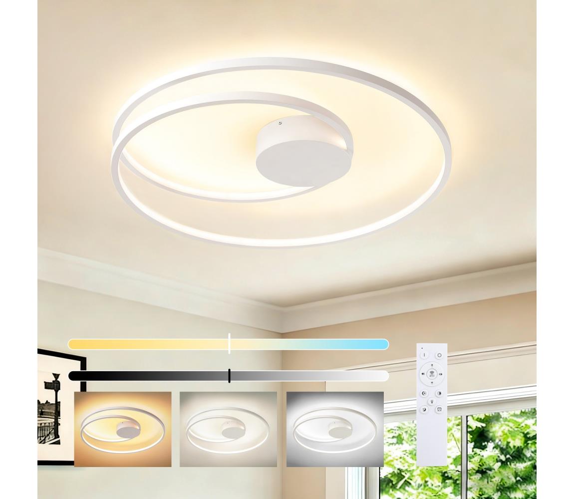 Brilagi LED stmievateľné stropné svietidlo TWISTER LED/75W/230V pr. 70 cm biela + DO BRI491