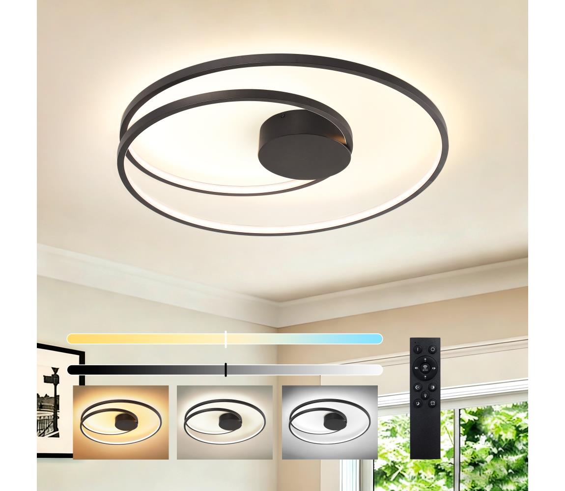 Brilagi LED stmievateľné stropné svietidlo TWISTER LED/75W/230V pr. 70 cm čierna +DO BRI490