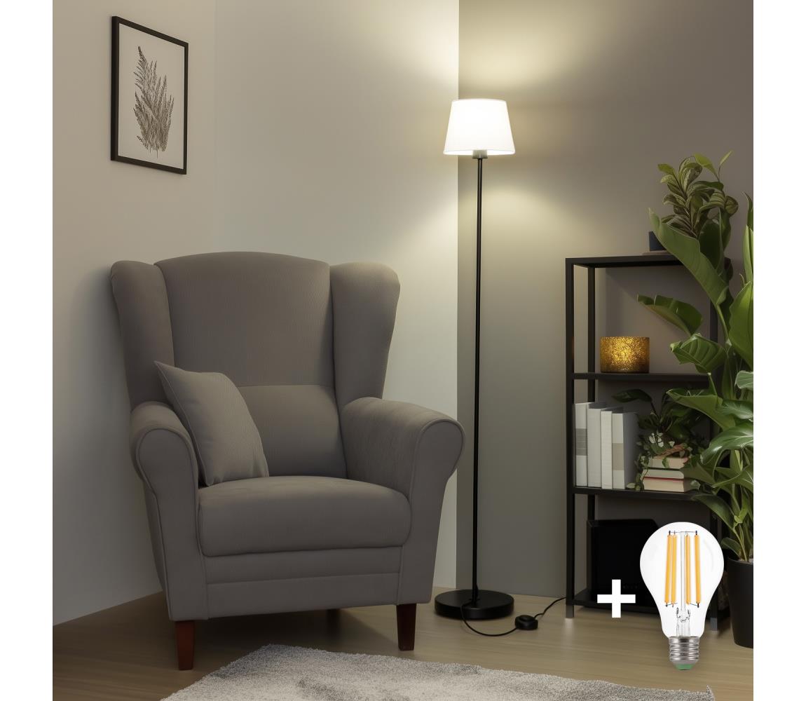 Brilagi LED stojacia lampa CERIA 1xE27/40W/230V pr. 20,5 cm biela/čierna EG300181+EG781029