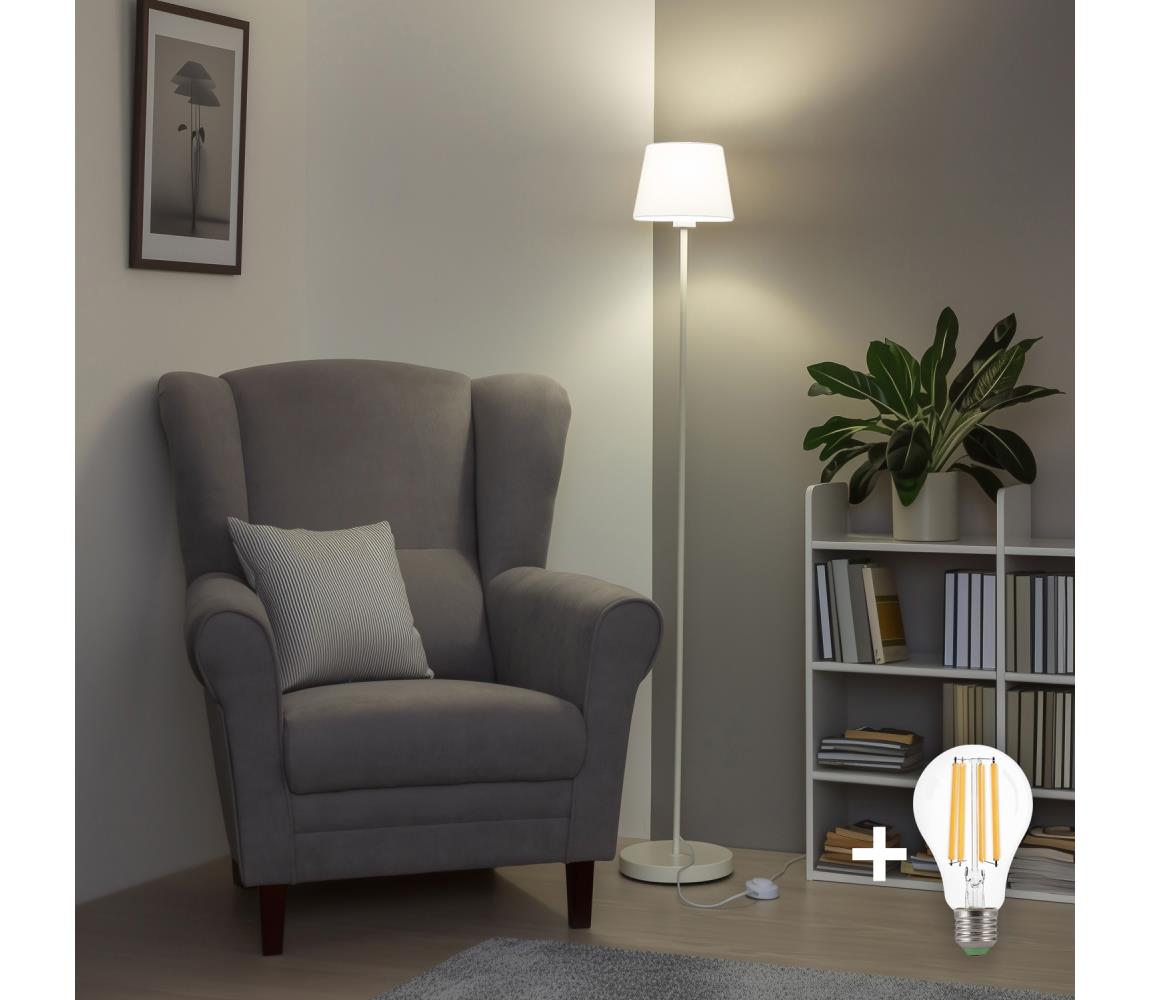 Brilagi LED stojacia lampa CERIA 1xE27/40W/230V pr. 20,5 cm biela EG300182+EG781029