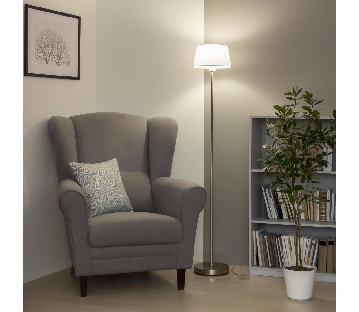 Brilagi LED stojacia lampa CERIA 1xE27/40W/230V pr. 25 cm biela/matný chróm EG300183+EG781032