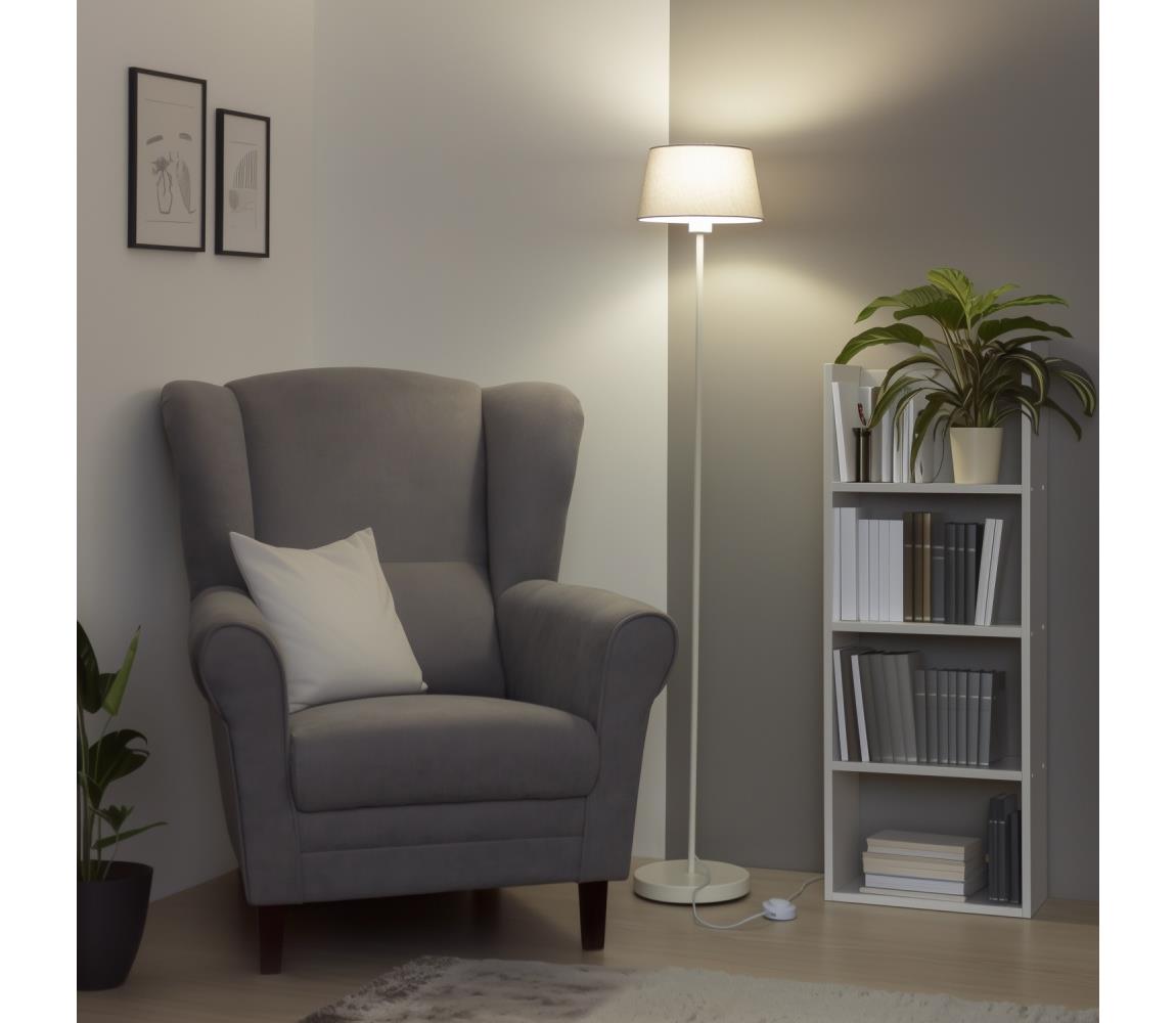 Brilagi LED stojacia lampa CERIA 1xE27/40W/230V pr. 25 cm sivá/biela EG300182+EG781033