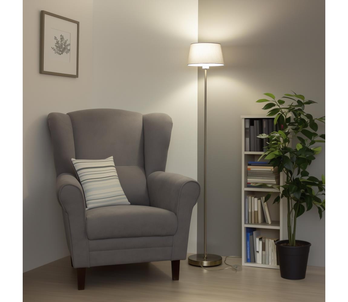 Brilagi LED Stojacia lampa CERIA 1xE27/40W/230V pr. 25 cm sivá/matný chróm EG300183+EG781033