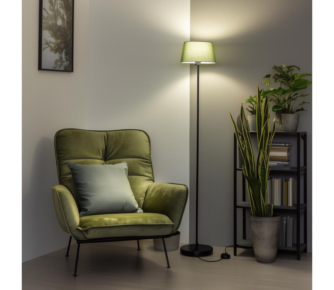 Brilagi LED Stojacia lampa CERIA 1xE27/40W/230V pr. 25 cm zelená/čierna EG300181+EG781034