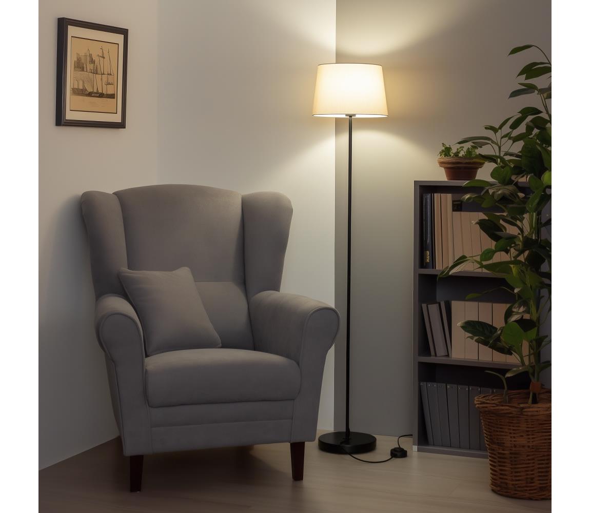 Brilagi LED stojacia lampa CERIA 1xE27/40W/230V pr. 30 cm béžová/čierna EG300181+EG781037