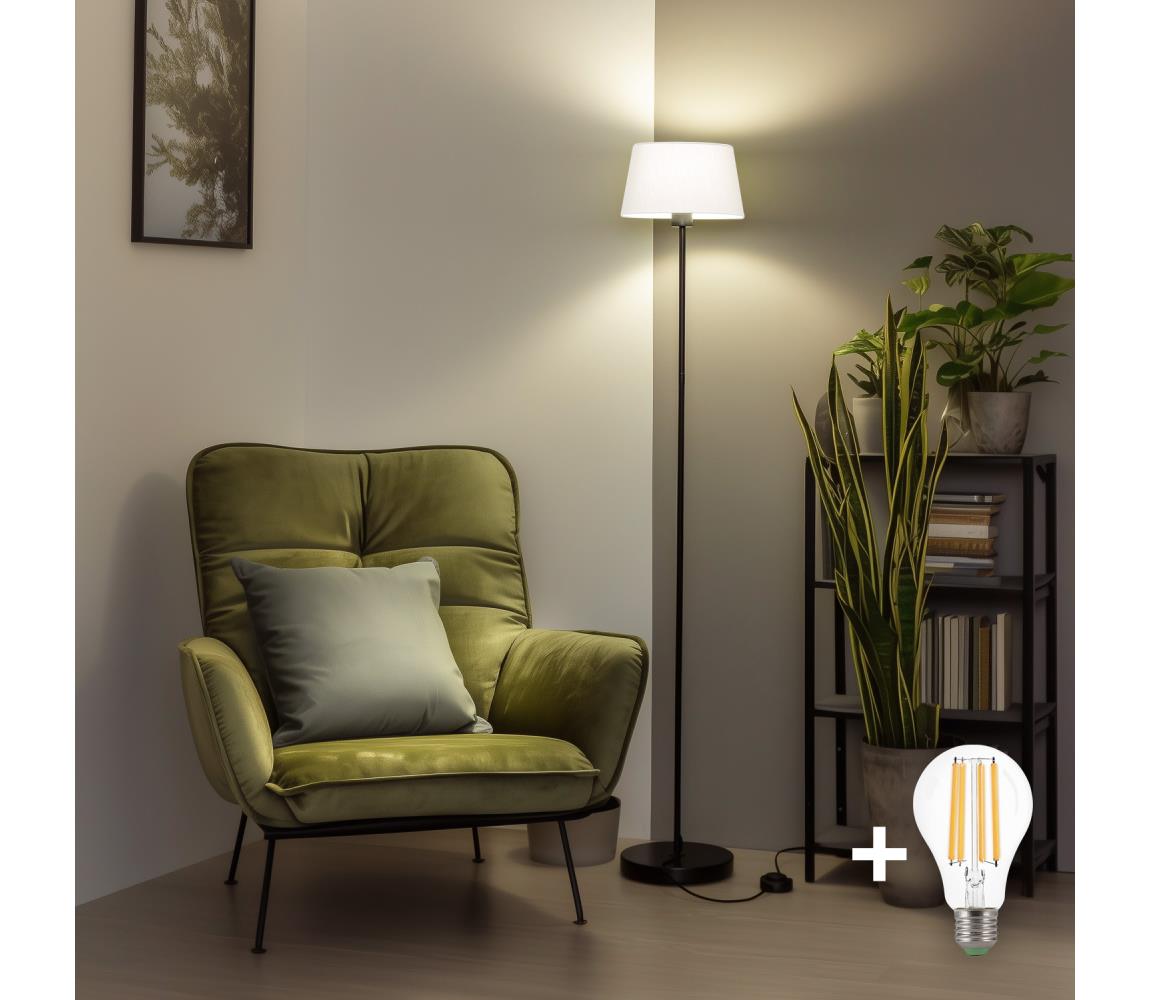 Brilagi LED stojacia lampa CERIA 1xE27/40W/230V pr. 30 cm biela/čierna EG300181+EG781035