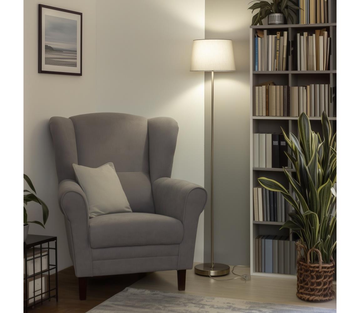 Brilagi LED stojacia lampa CERIA 1xE27/40W/230V pr. 30 cm sivá/matný chróm EG300183+EG781036